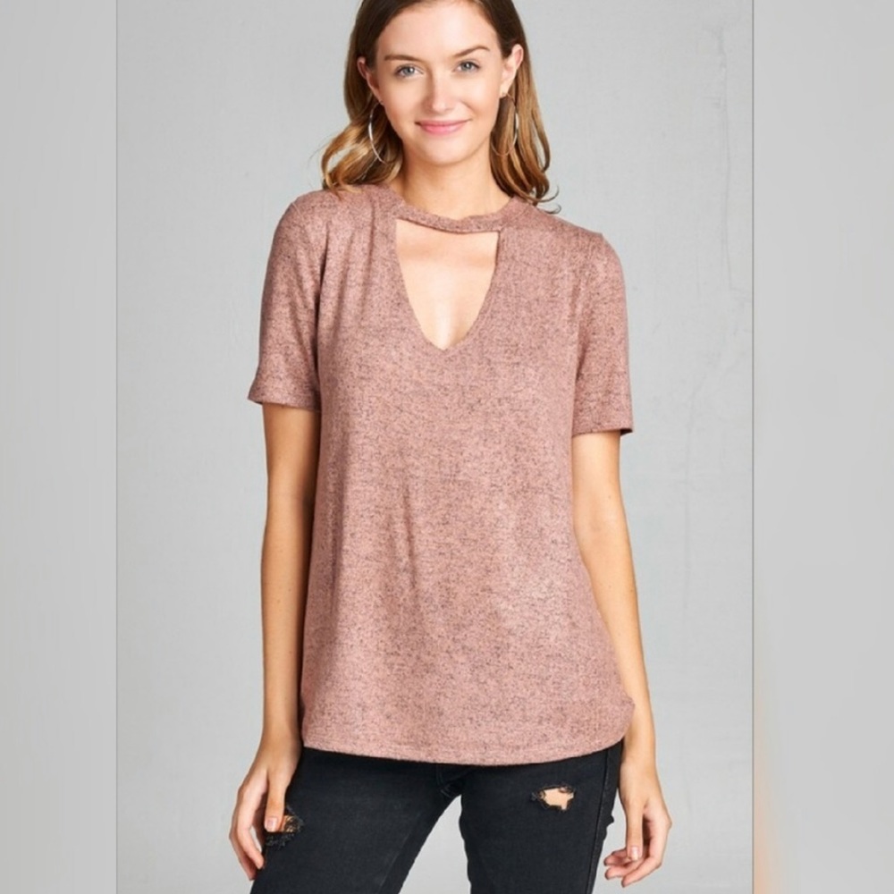 NWT Purple chocker neckline top